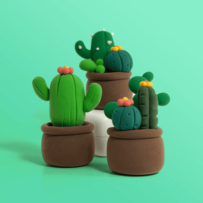 Cactus Friends Bundle - Air Dry Clay Kit