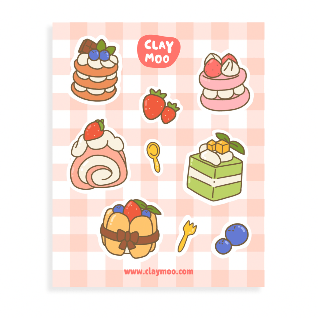 Desserts Sticker Sheet - Air Dry Clay Kit